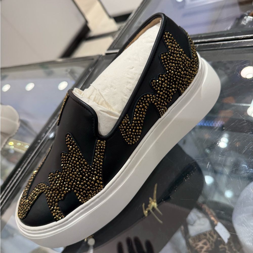 Giuseppe Zanotti Black and Gold Chukka Boots